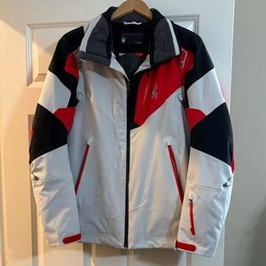 Spyder Men's Red, Black, and Gray Ski Jacket